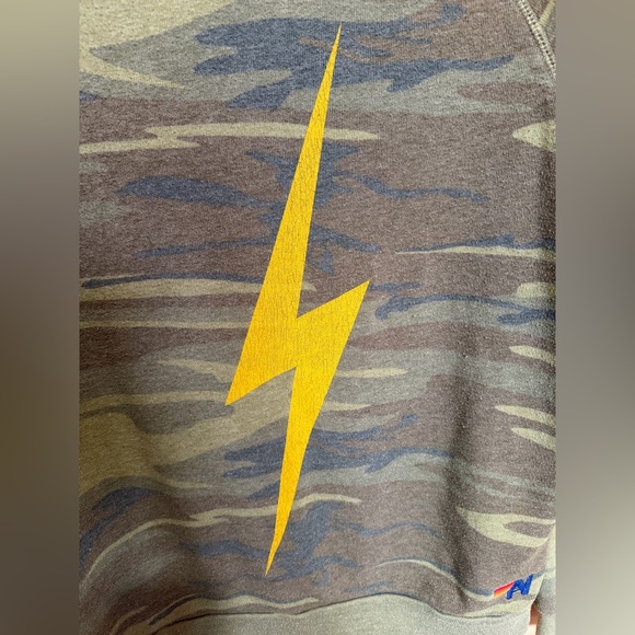 Aviator Nation Bolt Camo Printed Sweatshirt Women’s Small ***has a worn look - Picture 8 of 9